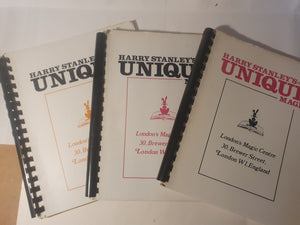 Harry Stanley; Unique - Unique Magic Catalogue - Three volumes