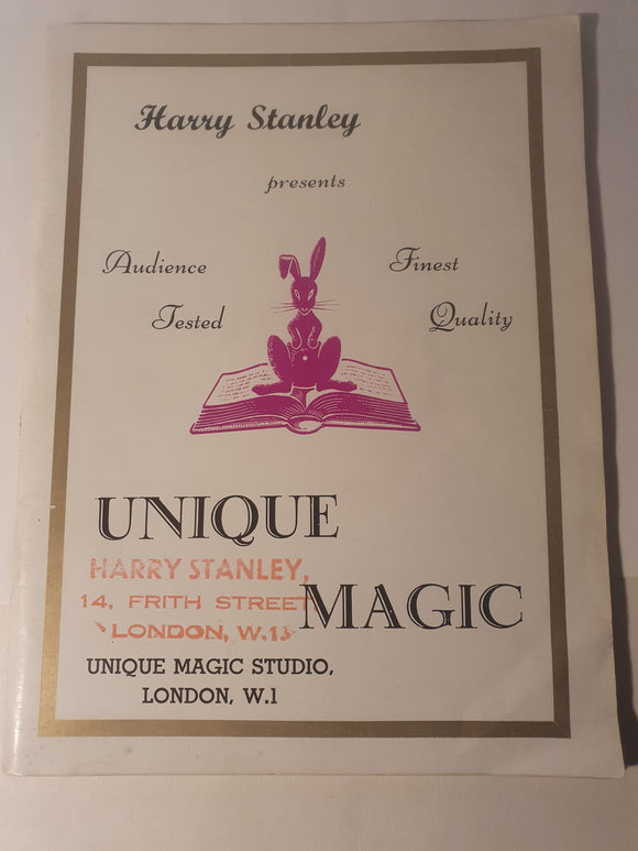 Harry Stanley; Unique - Unique Magic Catalogue - purple motif