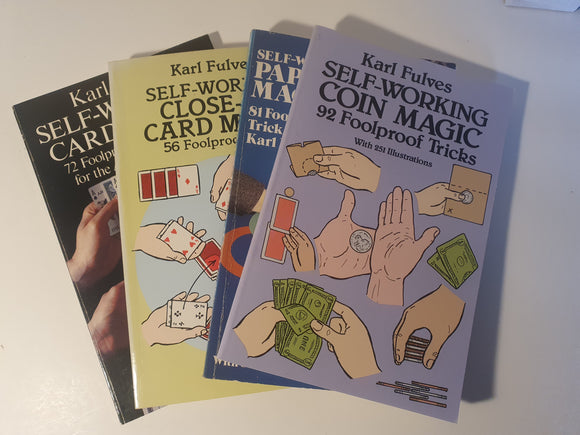 Karl Fulves - Four Karl Fulves 'Self-Working' books together: Self-working  Paper Magic, Coin Magic, Close-up, Card Tricks