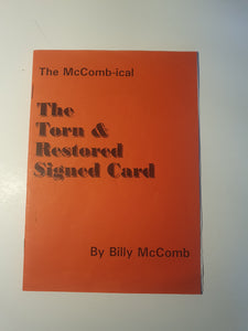 Billy McComb - The Torn and Restored Signed card