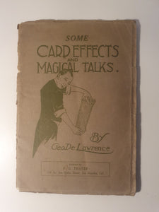 Geo. DeLawrence - Some Card Effects and Magic Talks