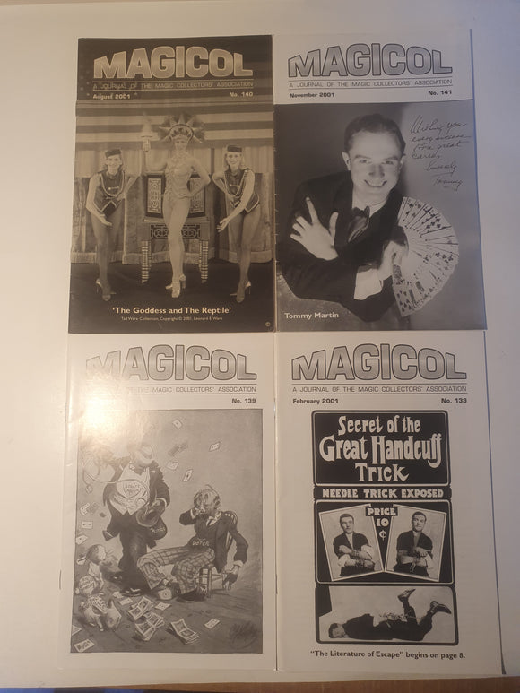 Magicol; David Meyer - Magicol Journal  2001 - all 4 magazine issues