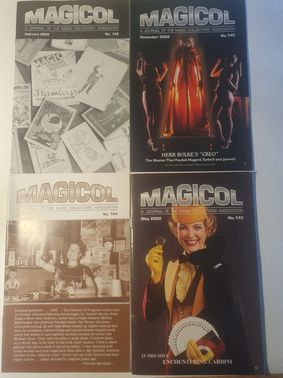 Magicol; David Meyer - Magicol Journal  2002 - all 4 magazine issues