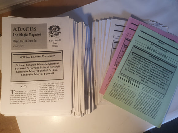 Al Smith - Abacus Magic Magazine Vols 3 to 10.  Loose  copies