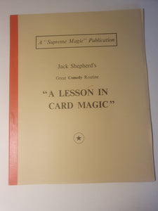 Jack Shepherd - A Lesson in Card magic - Comedy routine