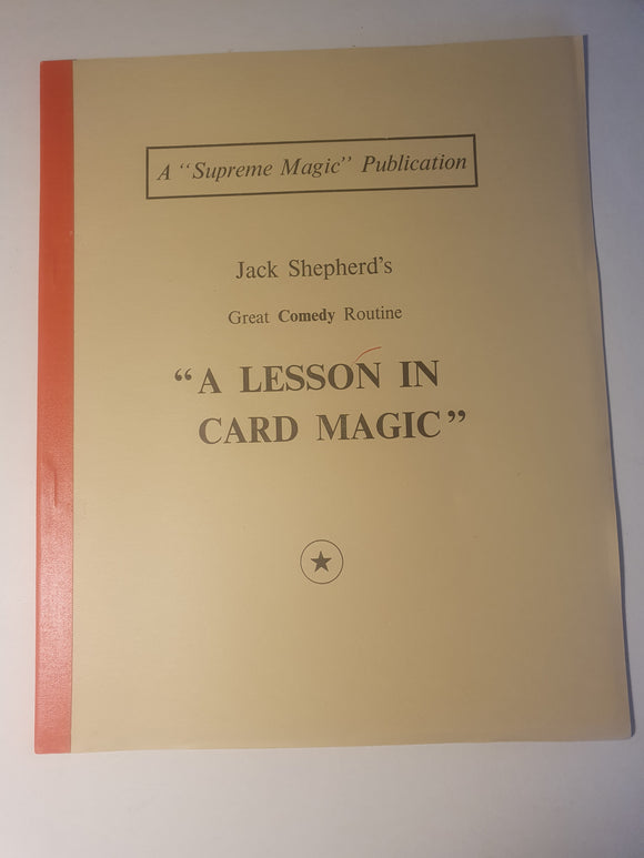 Jack Shepherd - A Lesson in Card magic - Comedy routine