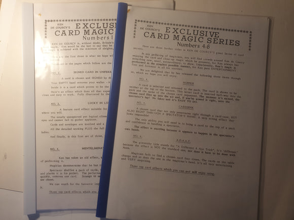 Ken de Courcy - Exclusive Card Magic Series Numbers 1 to 6