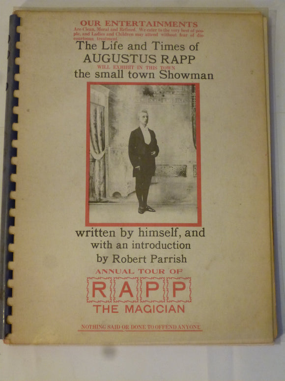 Augustus Rapp - Introduction by Robert Parrish - The Life and Times of Augustus Rapp