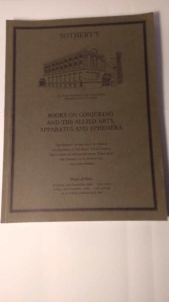 Sotheby's catalogue - books on Conjuring and the Allied Arts... Findlay and others