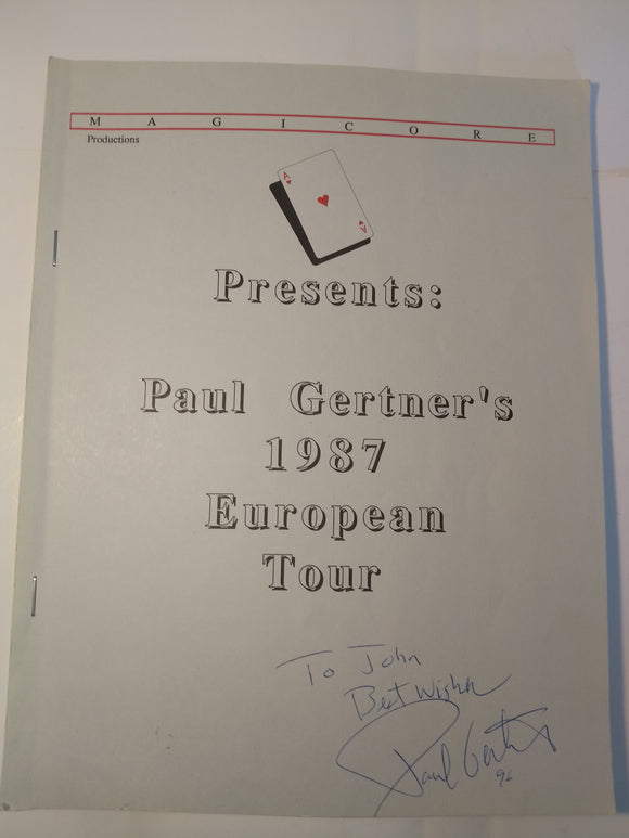 Paul Gertner's 1987 European Tour - Paul Gertner