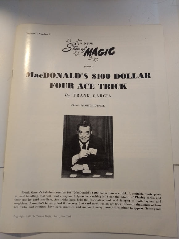 Frank Garcia - New Stars of Magic: MacDonald's $100 Dollar Four Ace trick