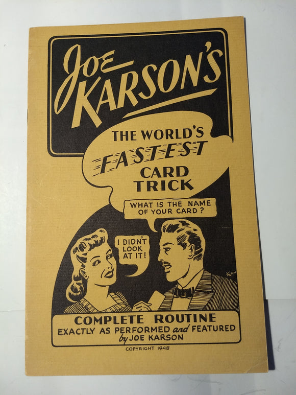 Joe Karson - The World's fastest Card trick