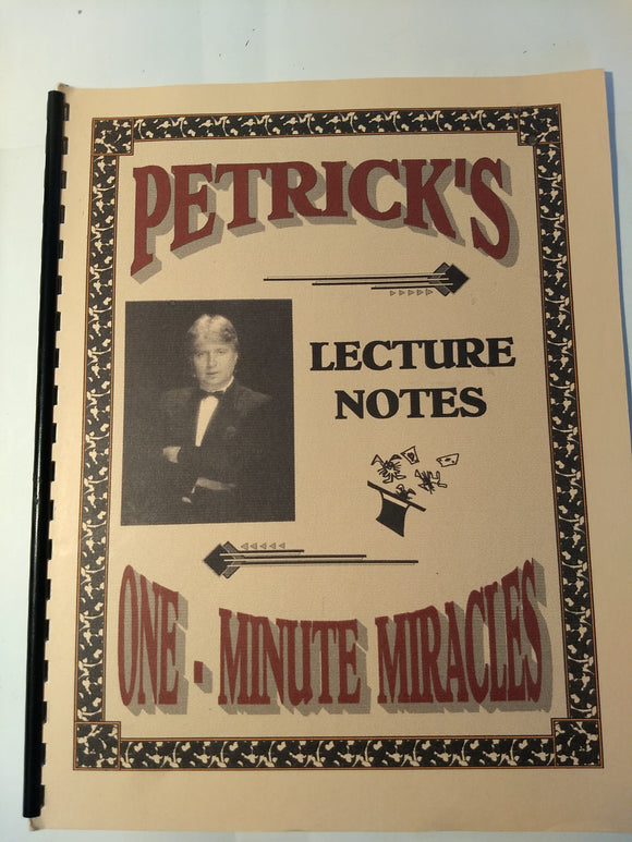 Petrick and Mia - Petrick's lecture Notes - One Minute Miracles